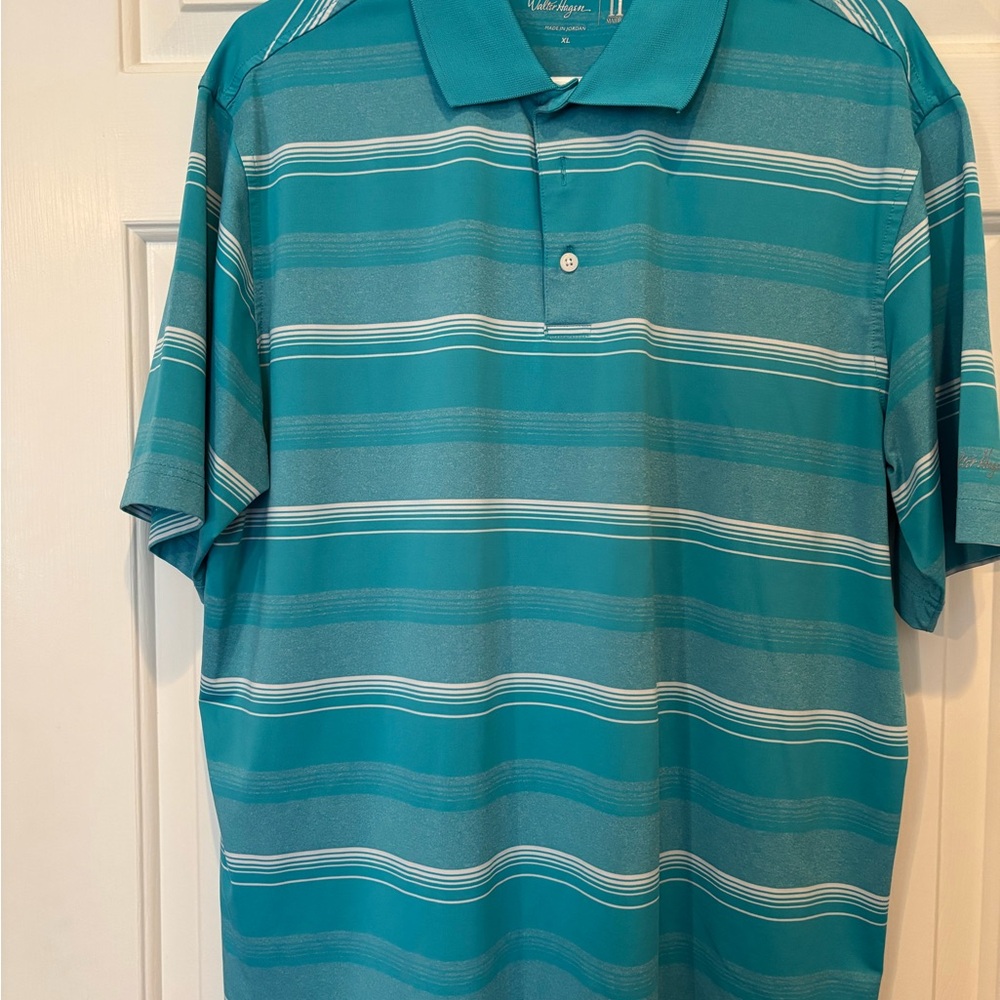 Walter Hagen Aqua Striped Polo Shirt